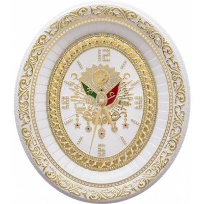 32x37 cm Armalı Saat - Beyaz Sarı - 