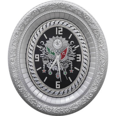 32x37 cm Armalı Saat - Gümüş Renk - 