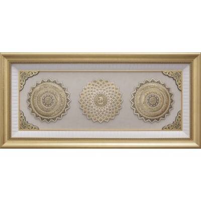 58x118 cm Papatya Serisi Üçlü - Beyaz Sarı - 