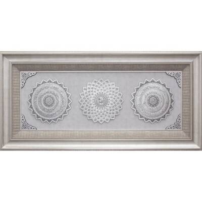 72x148 cm Papatya Serisi Üçlü Büyük - Gümüş Renk - 