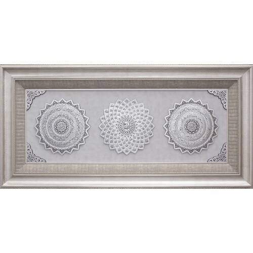 72x148 cm Papatya Serisi Üçlü Büyük - Gümüş Renk - 1