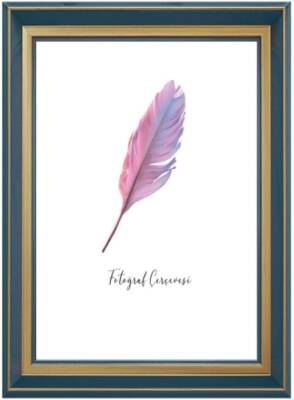 Fotoğraf Çerçevesi - 10x15 cm İç Ölçü - 14x19 cm Dış Ölçü - Mavi & Sarı Renk - 