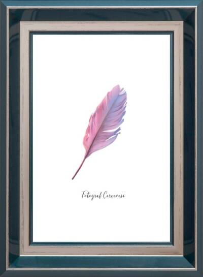 Fotoğraf Çerçevesi - 18x24 cm İç Ölçü - 22x28 cm Dış Ölçü- Mavi & Gümüş Renk - 1